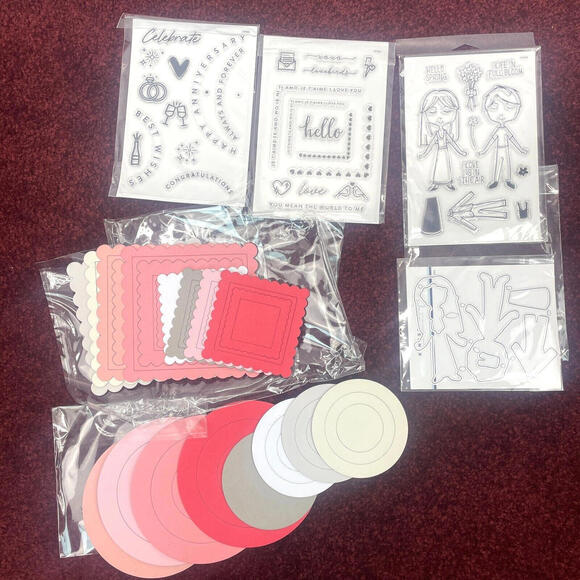 Other - Lot 3 Kingston Crafts Stamps Dies Kits Chipboard Frames Love Paper Dolls Spring